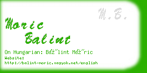 moric balint business card